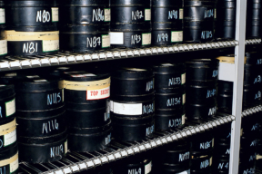 Stacks of vintage camera reels - Spacesaver Shelving at National Archives II