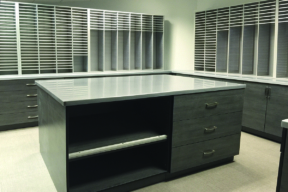 Mailroom casework - Office Storage with workplace island