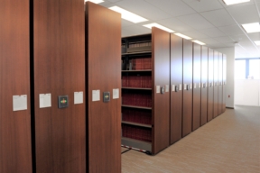 Spacesaver High-Density Mobile Shelving in a Law Library