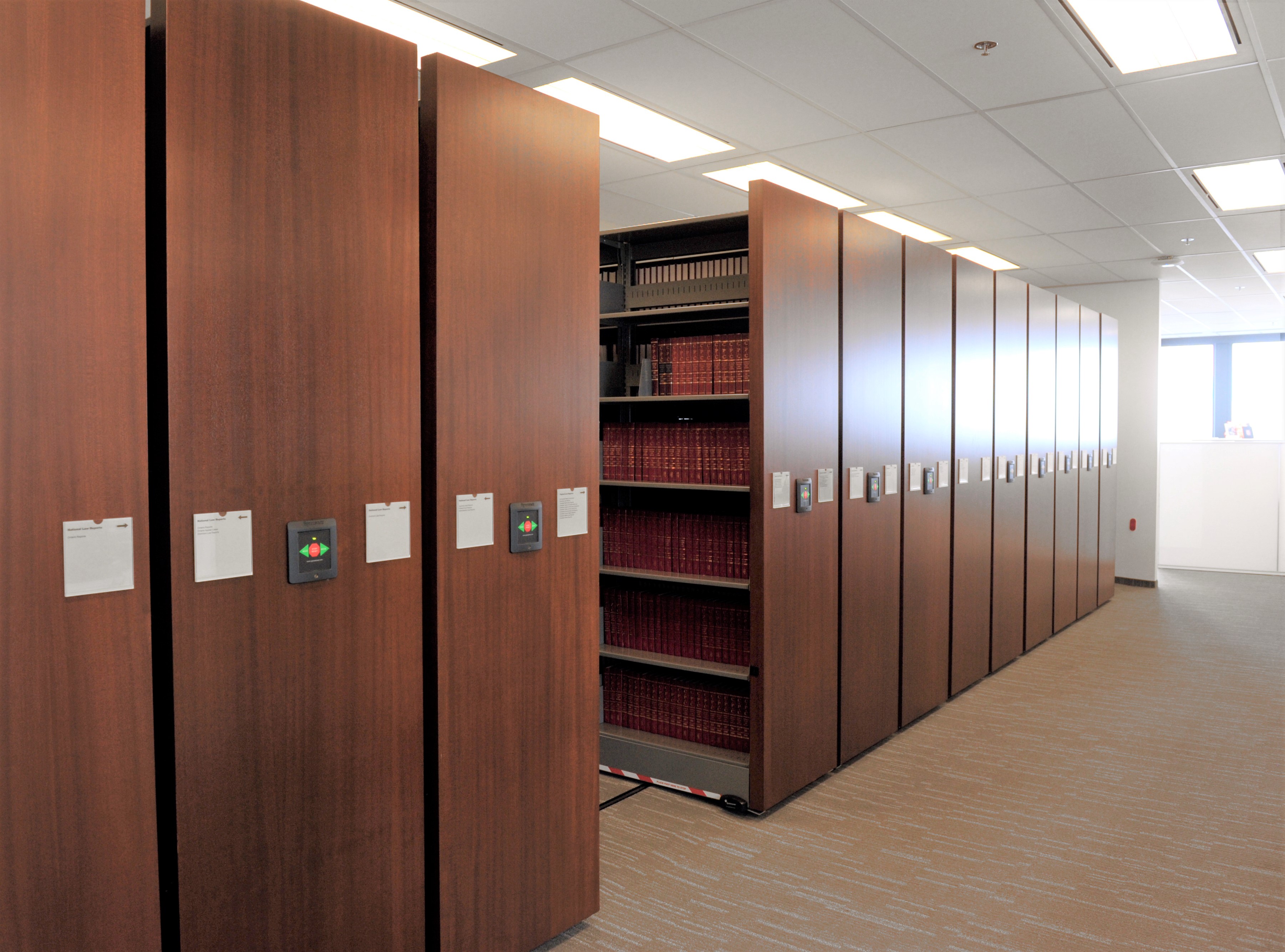 Spacesaver High-Density Mobile Shelving in a Law Library