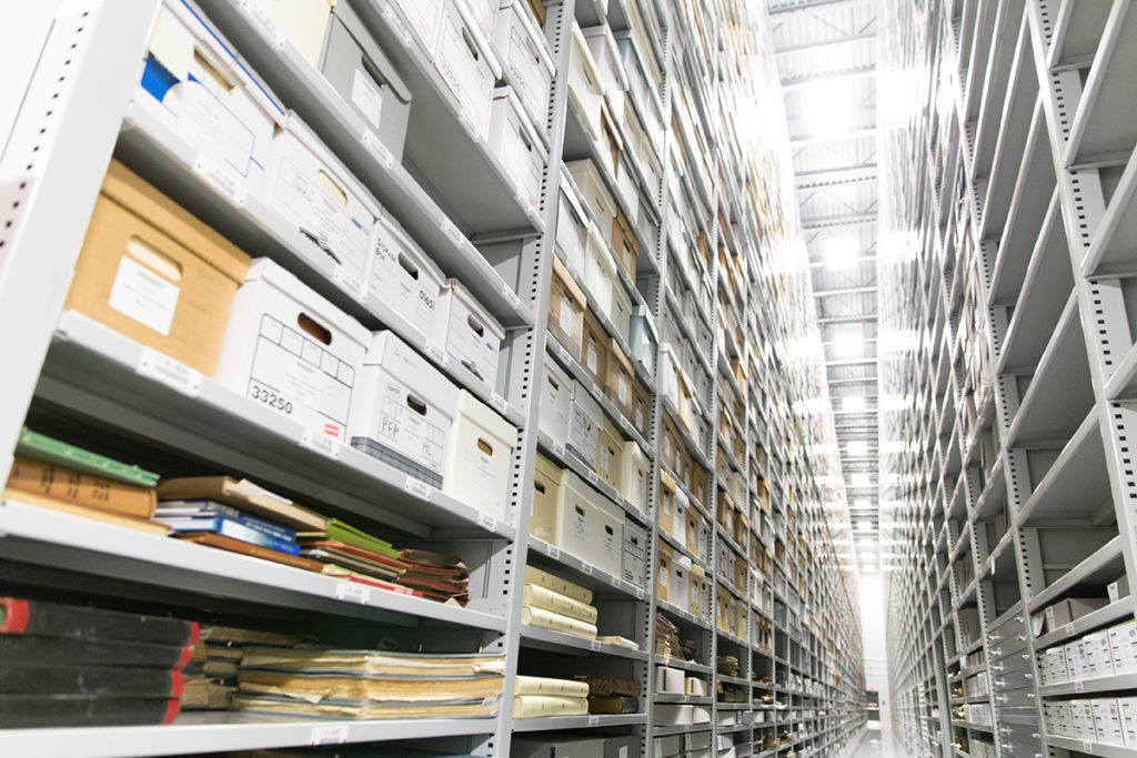 Archival Storage on High-Bay Shelving