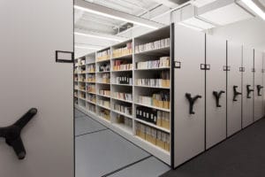 Archival Storage on Mechanical Assist High-Density Mobile Shelving