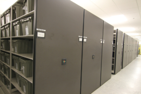 Powered Mobile Shelving Storing Inmate Property Storage