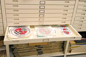 Flat File Museum Cabinet Storage at the National Corvette Museum